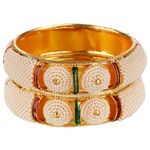 Buy Kord Store Fashion Jewellery Traditional Gold Plated Bangles Set For Girls And Women (Size -28) KSBAN50021 - Purplle