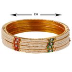 Buy Kord Store Fashion Jewellery Traditional Gold Plated Bangles Set For Girls And Women (Size - 26) KSBAN50028 - Purplle