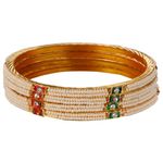 Buy Kord Store Fashion Jewellery Traditional Gold Plated Bangles Set For Girls And Women (Size -28) KSBAN50029 - Purplle