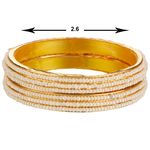 Buy Kord Store Fashion Jewellery Traditional Gold Plated Bangles Set For Girls And Women (Size - 26) KSBAN50030 - Purplle