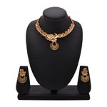 Buy Kord Store Jewellery Set - Special Unique Peacock Design American Diamond Engraved Golden Necklace With A Pair Of Beautiful Earrings KSNKE60102 - Purplle
