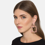 Buy Ferosh Rayen Pink Rhinestone Earrings - Purplle