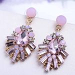 Buy Ferosh Crisiant Pink Rhinestone Earrings - Purplle