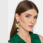 Buy Ferosh Sirvart Floral Drop Earrings - Purplle