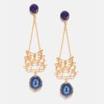 Buy Ferosh Tanishka Purple Dangler Earrings - Purplle