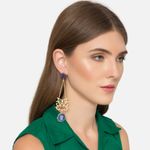 Buy Ferosh Tanishka Purple Dangler Earrings - Purplle