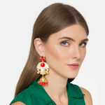 Buy Ferosh Riqueza Hot Red Earrings - Purplle