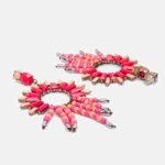Buy Ferosh Crina Pink Beaded Earrings - Purplle