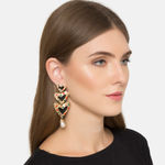 Buy Ferosh Chiara Heart-Trio Drop Earrings - Purplle
