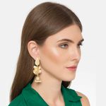 Buy Ferosh Zonira Floral Jhumki Earrings - Purplle
