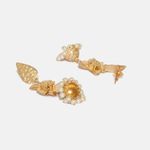 Buy Ferosh Zonira Floral Jhumki Earrings - Purplle