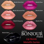 Buy Bonjour Paris Metallic Shine Lipstick (Metallic Burgundy) (4.2 g) - Purplle