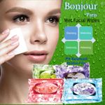 Buy Bonjour Paris Refreshing Wet Facial Wipes, 25 Pieces (Buy 3 Get 1 Free) (400 g) - Purplle