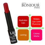 Buy Bonjour Paris Super-Matt Lipstick - Darkish Red/ Wine Red (7 g) - Purplle