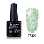 Buy Elite99 Diamond Glitter UV Gel Varnish Shiny Sequins Soak Off Gel Nail Polish Vernis Semi Permanent Nail Art Manicure Gel (E99-ZSJ21) (10 ml) - Purplle