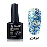 Buy Elite99 Diamond Glitter UV Gel Varnish Shiny Sequins Soak Off Gel Nail Polish Vernis Semi Permanent Nail Art Manicure Gel (E99-ZSJ24) (10 ml) - Purplle