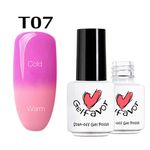 Buy Gelfavor Nail Polish Hybrid varnish French Manicure UV Led Gel Nail Polish Nail Art base top Primer Temperature color change (GF-T07) (7 ml) - Purplle