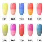 Buy Gelfavor Nail Polish Hybrid varnish French Manicure UV Led Gel Nail Polish Nail Art base top Primer Temperature color change (GF-T07) (7 ml) - Purplle