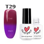 Buy Gelfavor Nail Polish Hybrid varnish French Manicure UV Led Gel Nail Polish Nail Art base top Primer Temperature color change (GF-T29) (7 ml) - Purplle