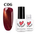 Buy GELFVOR Gel Nail Polish Nail Art Cat Eyes Magnet UV Semi Permanent Gel Polish Base top Coat Extension For Manicure Design (GF-C06) ( 7 ml) - Purplle