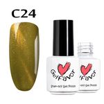 Buy GELFVOR Gel Nail Polish Nail Art Cat Eyes Magnet UV Semi Permanent Gel Polish Base top Coat Extension For Manicure Design (GF-C24) (7 ml) - Purplle