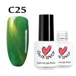 Buy GELFVOR Gel Nail Polish Nail Art Cat Eyes Magnet UV Semi Permanent Gel Polish Base top Coat Extension For Manicure Design (GF-C25) (7 ml) - Purplle