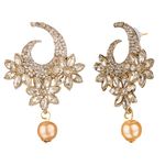 Buy Kord Store Traditional Gold Plated American Diamond Engraved Pearl Earrings (Combo Pack) COMBO-EAR-70055-70031 - Purplle