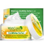 Buy WishCare GloWhite DeTan Tan Removal and Skin Brightening Cream - Enriched with Natural Tomato, Lemon & Honey (100 g) - Purplle