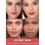 Buy SUGAR Cosmetics Click Me Up Velvet Lipstick - 03 Foxy FawnA (Burnt Red Brown Nude/Rusty Nude) - Purplle