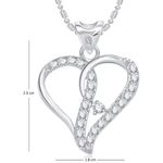 Buy Srikara Alloy Rhodium Plated CZ Decent Heart Valentine Fashion Jewellery Pendant - SKP1734R - Purplle