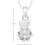 Buy Srikara Alloy Silver Plated CZ/AD Solitaire Heart Fashion Jewelry Pendant Chain - SKP2479R - Purplle