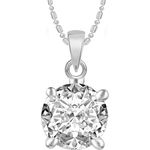 Buy Srikara Alloy Silver Plated CZ / AD Solitaire Fashion Jewelry Pendant with Chain - SKP2480R - Purplle