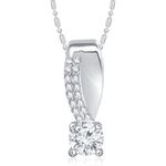 Buy Srikara Alloy Rhodium Plated CZ/AD Dazzling Solitaire Fashion Jewelry Pendant - SKP1418R - Purplle