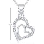 Buy Srikara Alloy Rhodium Plated CZ Couple Heart Valentine Fashion Jewellery Pendant - SKP1865R - Purplle