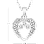 Buy Srikara Alloy Rhodium Plated CZ/AD Three Stones in Heart Fashion Jewelry Pendant - SKP2535R - Purplle