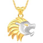 Buy Srikara Alloy Gold & Rhodium Plated CZ/AD Leo Fashion Jewelry Pendant with Chain - SKP2181G - Purplle