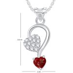 Buy Srikara Alloy Rhodium Plated CZ Double Heart Valentine Fashion Jewellery Pendant - SKP1758R - Purplle