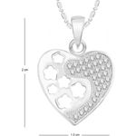 Buy Srikara Alloy Rhodium Plated CZ/AD Stars in Heart Fashion Jewelry Pendant Chain - SKP2534R - Purplle