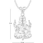 Buy Srikara Alloy Rhodium Plated CZ / AD Ganpati Fashion Jewelry Pendant with Chain - SKP2512R - Purplle