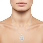 Buy Srikara Alloy Silver Plated CZ/AD Single Stone Solitaire Fashion Jewelry Pendant - SKP2493R - Purplle