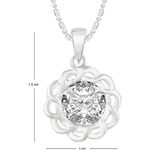 Buy Srikara Alloy Silver Plated CZ/AD Single Stone Solitaire Fashion Jewelry Pendant - SKP2493R - Purplle