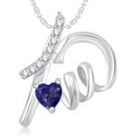 Buy Srikara Alloy Rhodium Plated CZ / AD Well Crafted Heart Fashion Jewelry Pendant - SKP1876R - Purplle