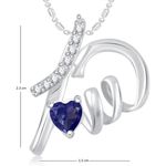 Buy Srikara Alloy Rhodium Plated CZ / AD Well Crafted Heart Fashion Jewelry Pendant - SKP1876R - Purplle