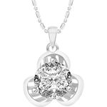 Buy Srikara Alloy Rhodium Plated CZ/AD Solitaire Fashion Jewelry Pendant with Chain - SKP2492R - Purplle