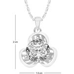 Buy Srikara Alloy Rhodium Plated CZ/AD Solitaire Fashion Jewelry Pendant with Chain - SKP2492R - Purplle