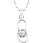 Buy Srikara Alloy Silver Plated CZ/AD Flip Flop Slipper Solitaire Fashion Jewelry Pendant - SKP2504R - Purplle