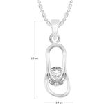 Buy Srikara Alloy Silver Plated CZ/AD Flip Flop Slipper Solitaire Fashion Jewelry Pendant - SKP2504R - Purplle