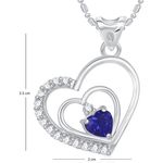 Buy Srikara Alloy Rhodium Plated CZ/AD Interlocked Heart Valentine Fashion Jewelry Pendant - SKP1721R - Purplle