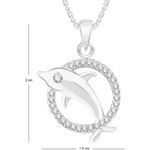 Buy Srikara Alloy Rhodium Plated CZ / AD Dolphin Fashion Jewelry Pendant with Chain - SKP2540R - Purplle