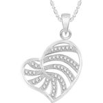 Buy Srikara Alloy Rhodium Plated CZ / AD Heart Fashion Jewellery Pendant with Chain - SKP2536R - Purplle